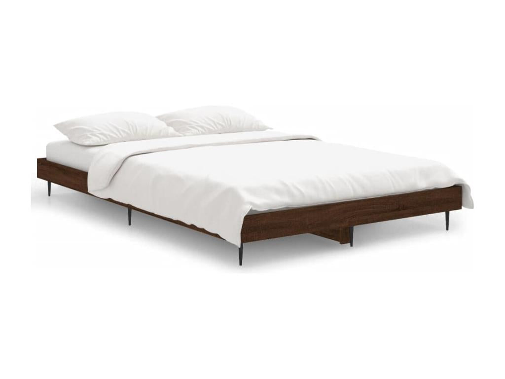 Brown oak bed frame 120x190 engineered wood ADLA07128