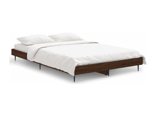 Brown oak bed frame 120x190 engineered wood ADLA07128