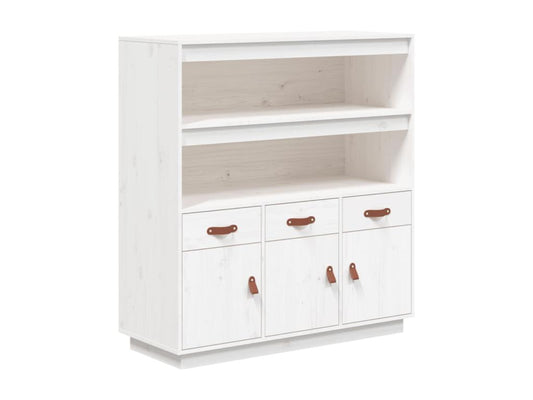 White high sideboard 100x40x108.5 cm Solid pine wood
