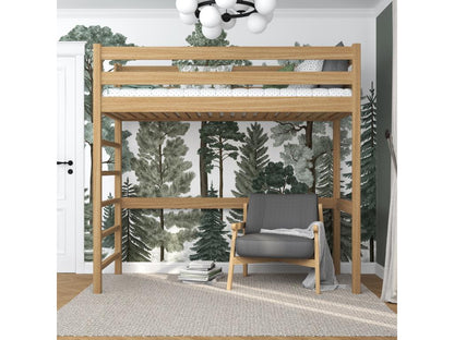 Oak loft bed N01 Natural Oak 100x180 BZIU98678