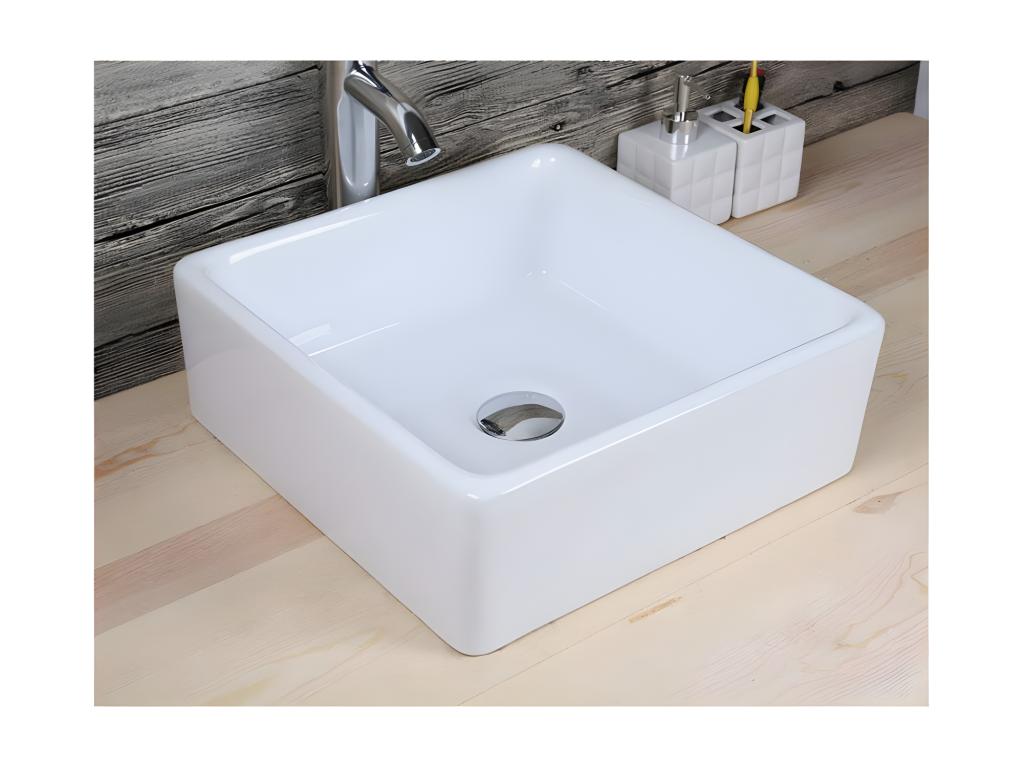 Laviecasa square ceramic countertop washbasin, white, 37.5x37.5 cm, OMIZ11389