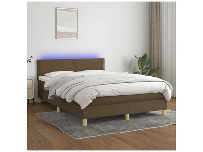 Laviecasa bed base with mattress and LED, Dark Brown, 140x200 cm, GIHO25228