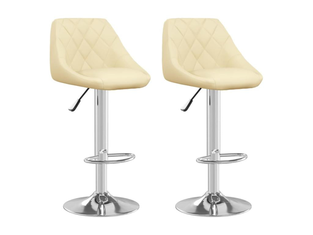 2-piece bar stools, cream faux leather, 15