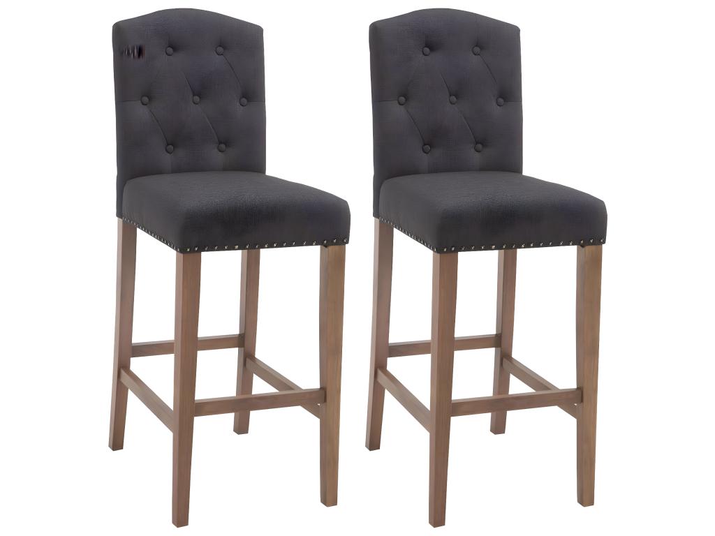Set of 2 brown wooden stools 42x57x113 cm 10 0000726 BVRL88136
