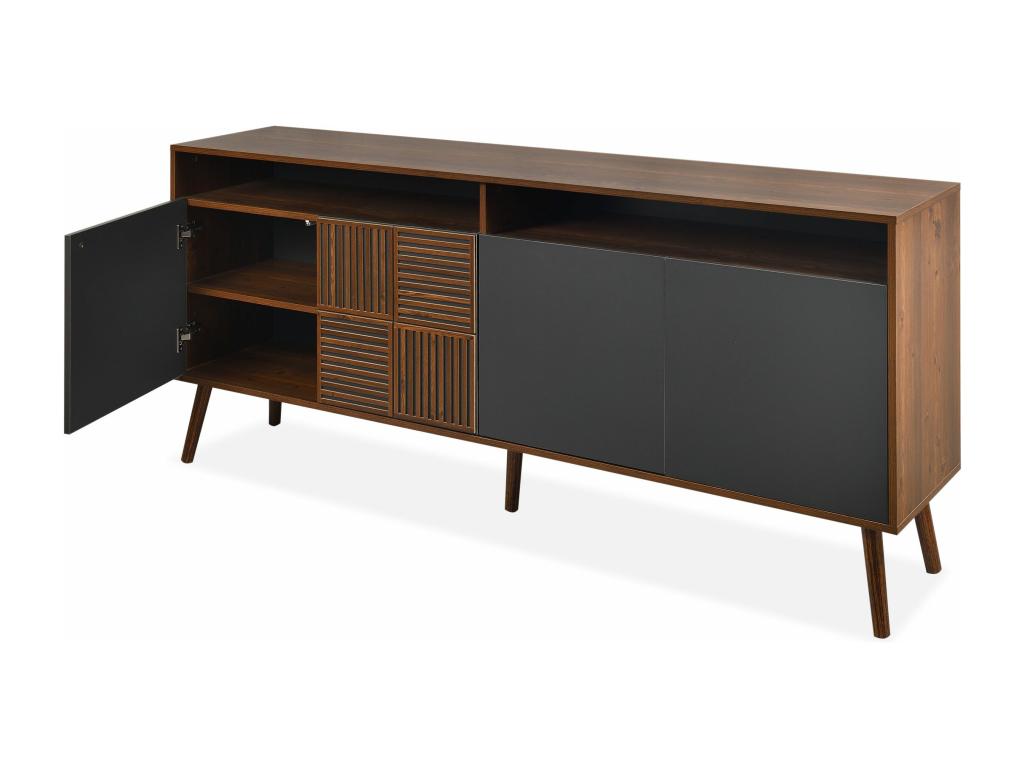 Modern sideboard with hinged doors Laviecasa Dark Wood and Grey HPBP21059