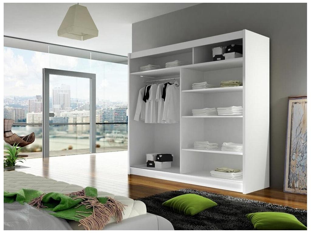 Laviecasa 100 Black Wardrobe 215x180x58cm Sliding Wardrobe Doors NIMC66026