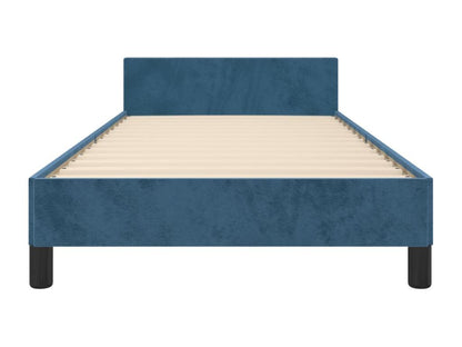 Bed frame with headboard, dark blue, 80x200 cm, velvet