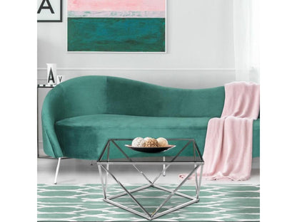 Meublori 80cm Silver Glass Designer Coffee Table