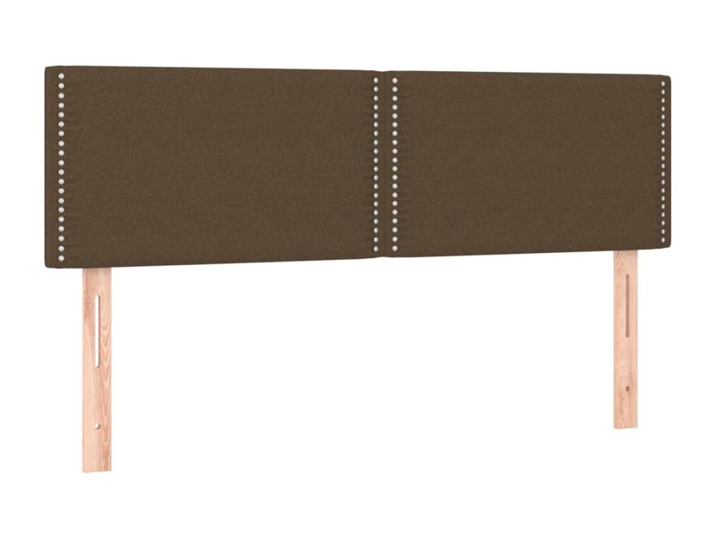 Dark Brown LED Headboard 144x5x78/88 cm Fabric