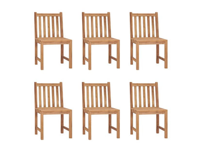 6-piece garden chair set with cushions, solid teak wood