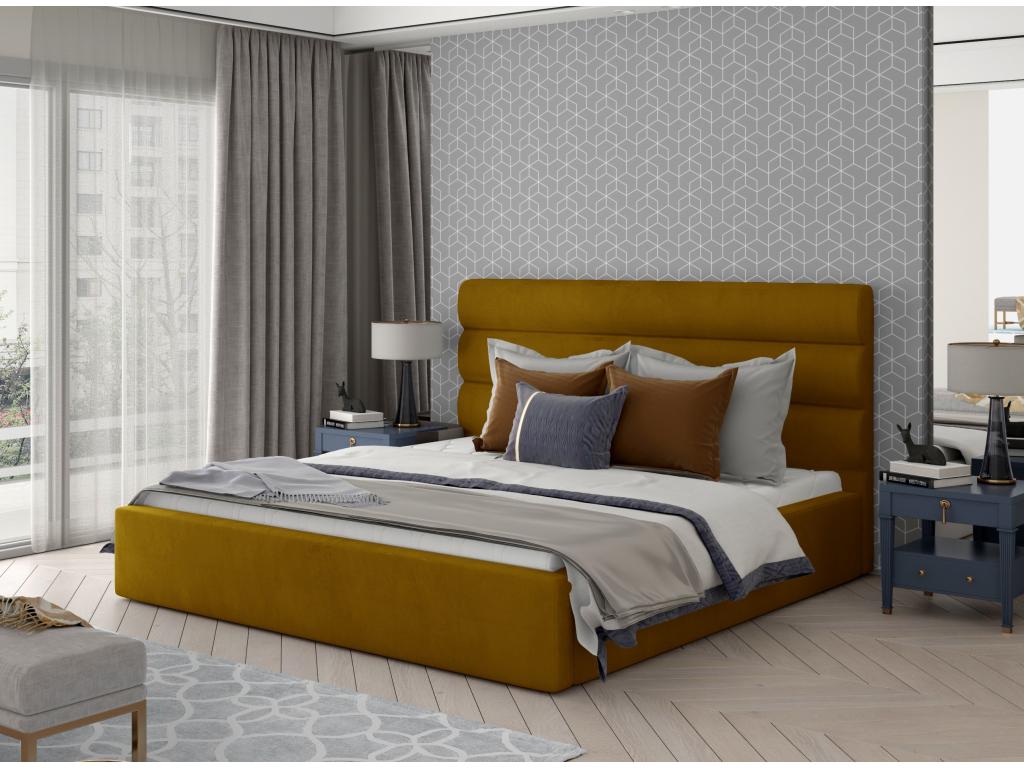 Laviecasa yellow velvet designer bed with storage compartment - 180x200 KFWV99873