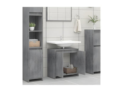 Meublori grey bathroom cabinet 60x33x61 Engineered wood