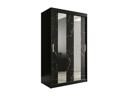 Laviecasa 241 Black Marble Wardrobe - Matte Black 200x120x62cm Sliding Wardrobe Doors IKKK72563