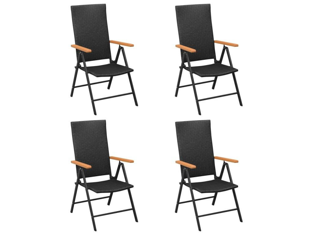 5-piece garden dining set, black and brown, 3