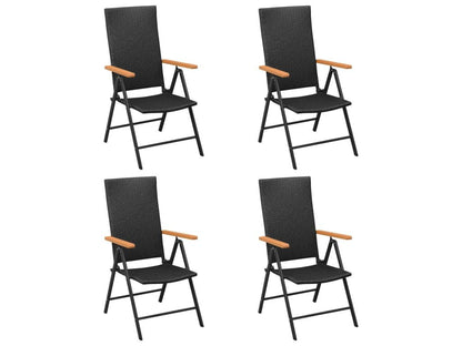 5-piece garden dining set, black and brown, 3