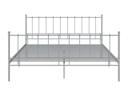 Bed frame without mattress, grey metal, 200x200 cm