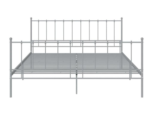 Bed frame without mattress, grey metal, 200x200 cm