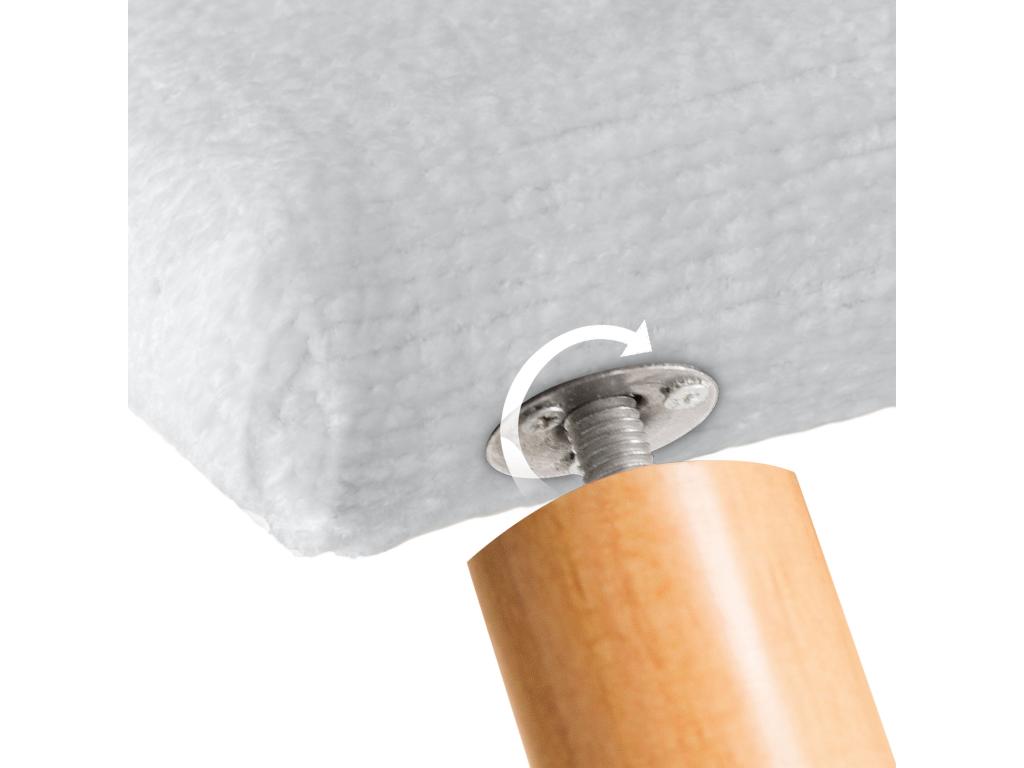 Meublori Natural Wool Headboard 135x105cm with Bed Legs 120/135 - White