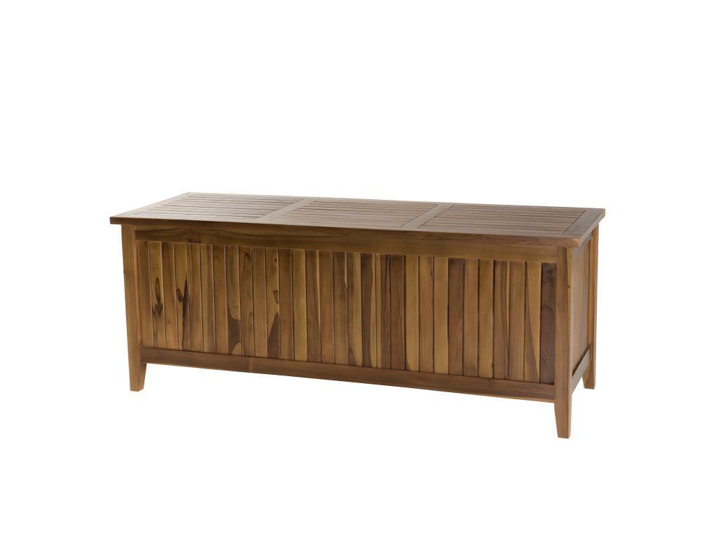 Meublori - Garden storage box for swimming pool in oiled teak wood 165x55cm