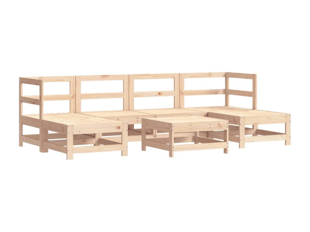7-piece garden furniture set, solid pine wood