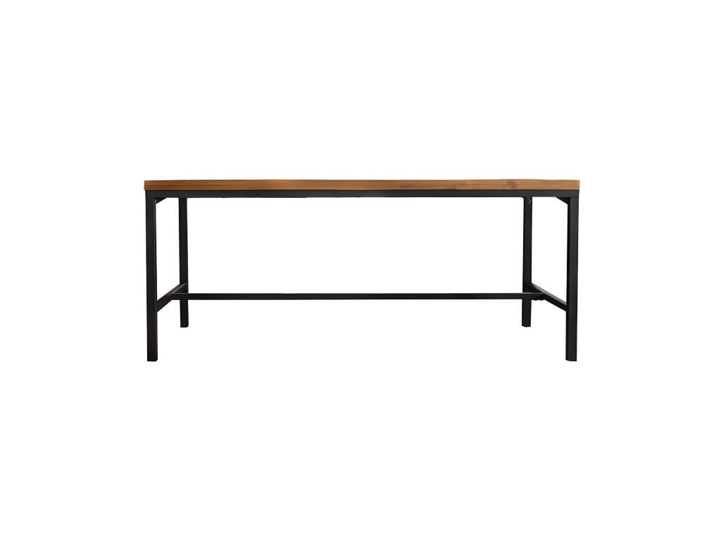 Dining table 180 cm rustic wood industrial black metal - Meublori