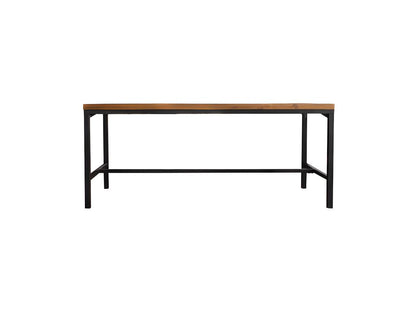 Dining table 180 cm rustic wood industrial black metal - Meublori