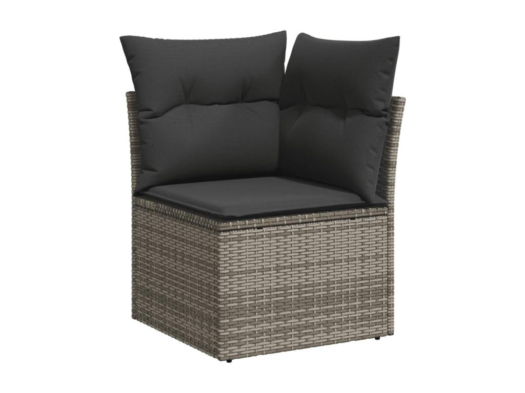6-piece garden furniture set with grey resin wicker cushions FDBS53397