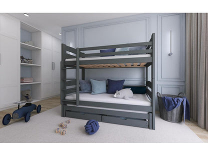 Meublori BB005 Bunk Beds 90x200 cm Graphite