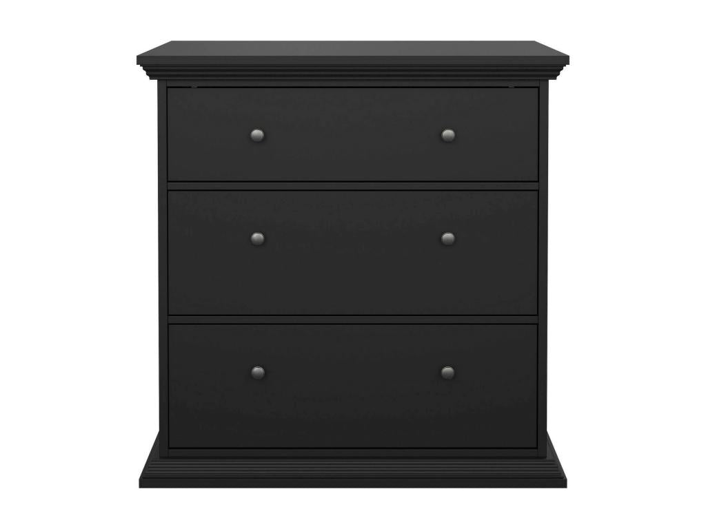 Meublori Chest of Drawers, Multipurpose Chest of Drawers, Bedroom Chest of Drawers, Furniture with Drawers, 86x52x88 cm, Black