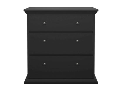 Meublori Chest of Drawers, Multipurpose Chest of Drawers, Bedroom Chest of Drawers, Furniture with Drawers, 86x52x88 cm, Black