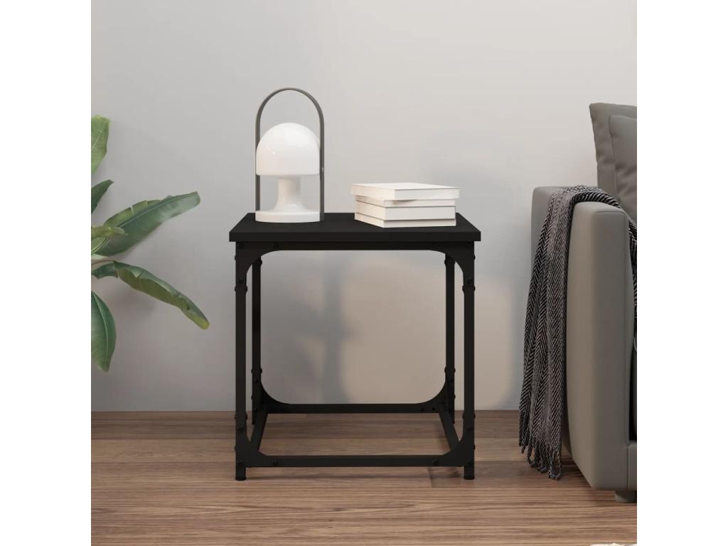 Black side table, 40x40x40 cm, engineered wood