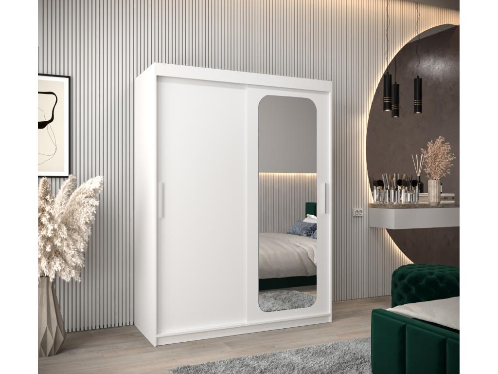 Meublori T2 Sliding Door Wardrobe 200/150/62 2 Doors White/White