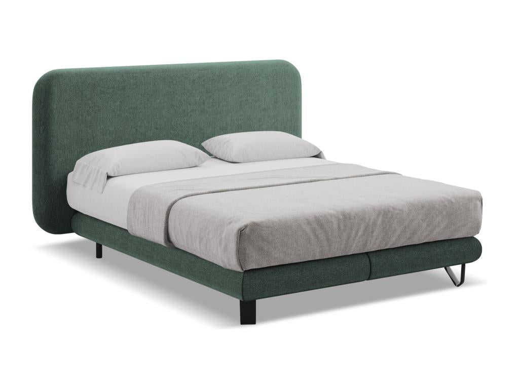 Upholstered bed with chenille fabric mattress 160x200 - green - Laviecasa OFNX55992