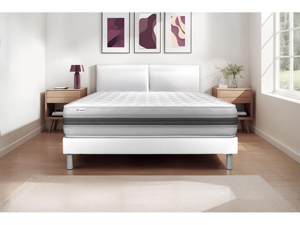 Laviecasa BACK 200x200cm bed set with Laviecasa white slatted base XJGZ13300