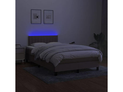 Upholstered bed base with mattress and LED lighting, Meublori 120x200 cm, fabric