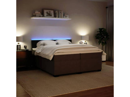 Meublori bed base and mattress, light grey, 200x200cm, velvet