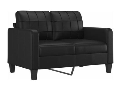 2-piece sofa set with cushions, black faux leather, MIXH42887