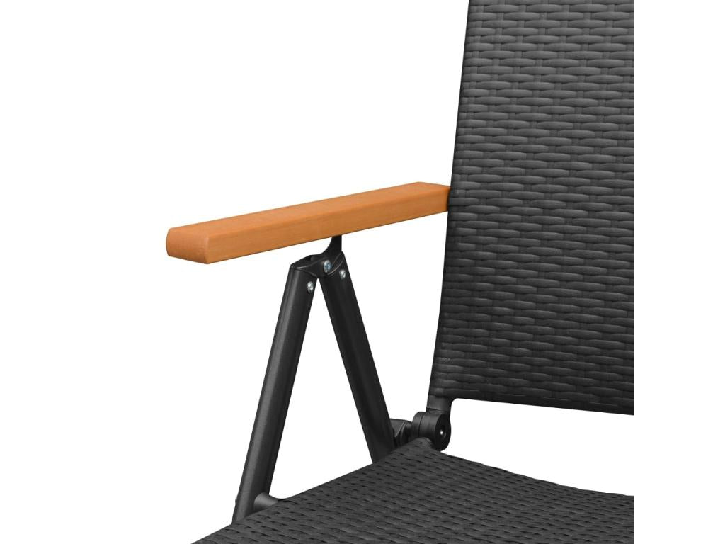 5-piece garden dining set, black and brown, 3