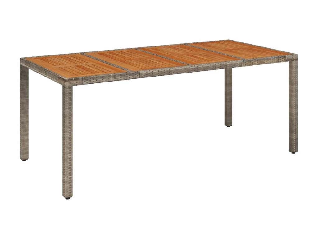 7-piece garden dining set and cushions, grey rattan YFBX98872