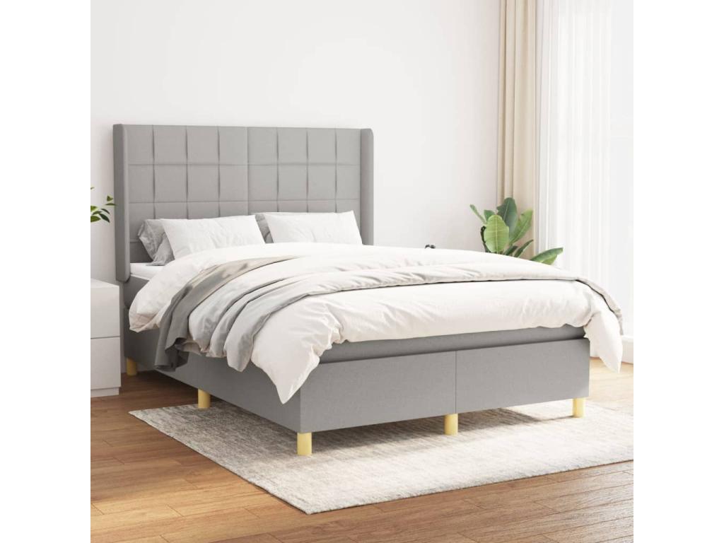Laviecasa bed base with mattress, light grey, 140x200cm, fabric DWCL28410