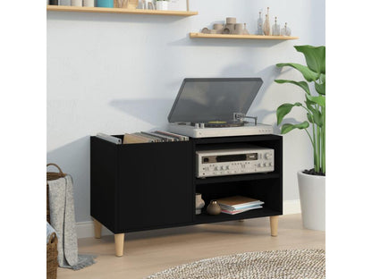 Black record cabinet 84.5x38x48 cm engineered wood HHJI44469