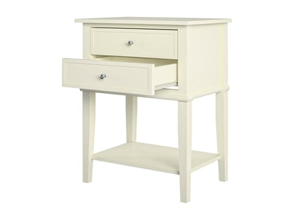 Meublori - Table with 2 drawers in white MDF