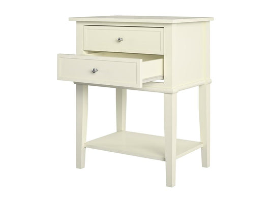 Meublori - Table with 2 drawers in white MDF