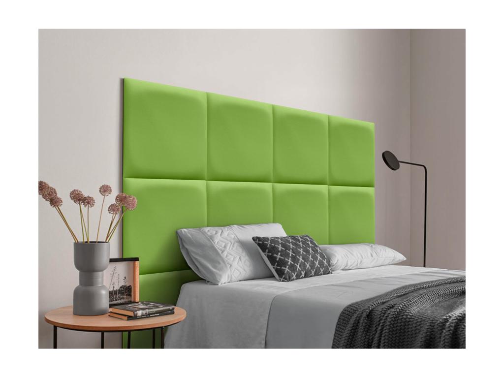 Laviecasa Upholstered Headboard in High-Quality Faux Leather, Laviecasaérieure, Composed of Interchangeable Self-Adhesive Panels, Green, 220 cm, IDOT33101