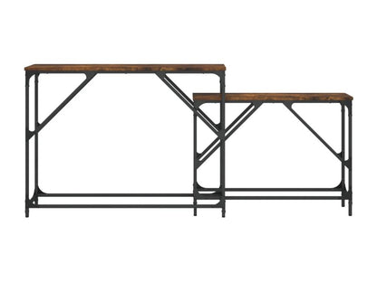 Nesting console tables, 2 pieces, smoked oak, engineered wood