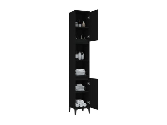 Black bathroom cabinet 30x30x190 engineered wood