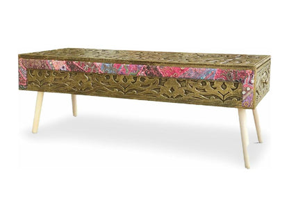 Laviecasa Bronze and Fabric Bed End BERG43565