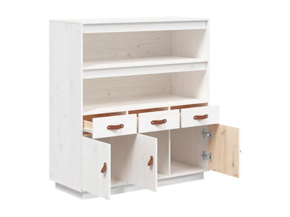 White high sideboard 100x40x108.5 cm Solid pine wood