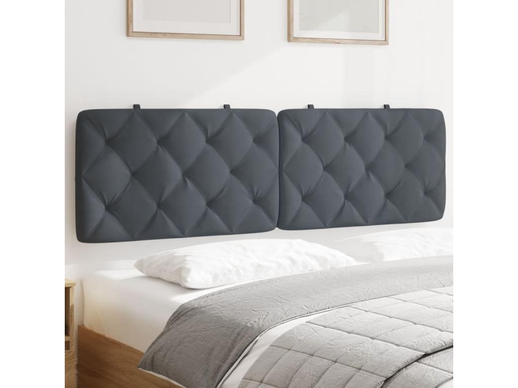 Dark grey velvet headboard cushion 160cm TTPH97112