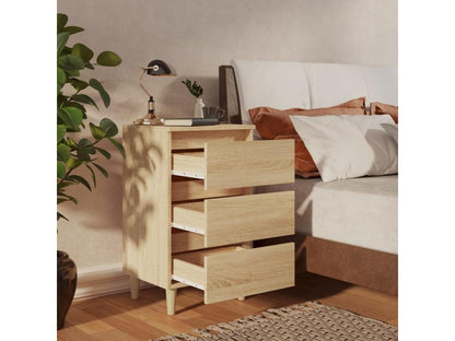 Bedside table with oak wood legs, Meublori, 40x35x69 cm